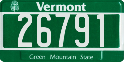 VT license plate 26791