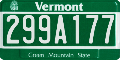 VT license plate 299A177