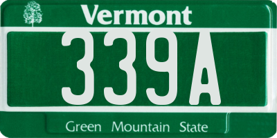 VT license plate 339A