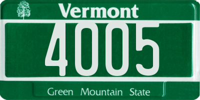 VT license plate 4005