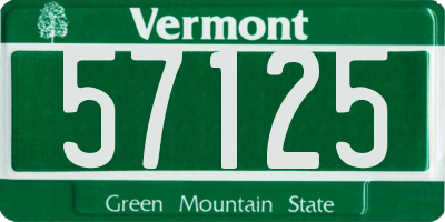 VT license plate 57125