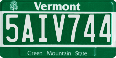 VT license plate 5AIV744