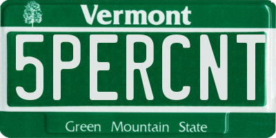VT license plate 5PERCNT
