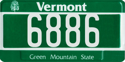 VT license plate 6886