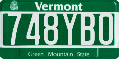 VT license plate 748YB0