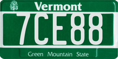 VT license plate 7CE88