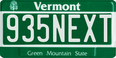 VT license plate 935NEXT