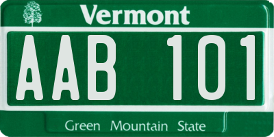 VT license plate AAB101