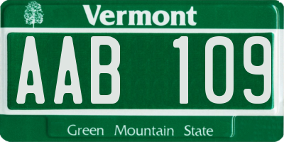 VT license plate AAB109