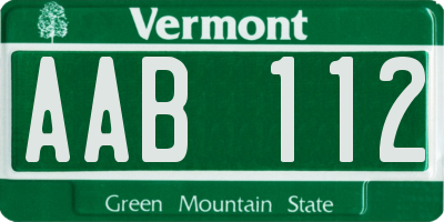 VT license plate AAB112