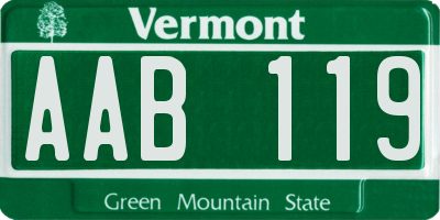 VT license plate AAB119