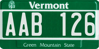 VT license plate AAB126