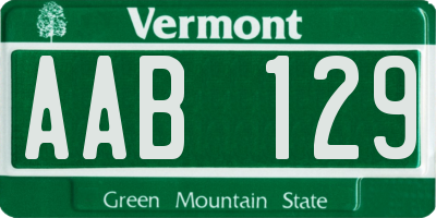 VT license plate AAB129