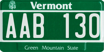 VT license plate AAB130