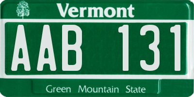 VT license plate AAB131