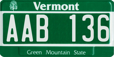 VT license plate AAB136