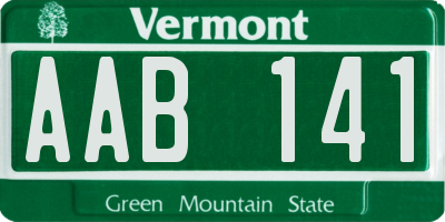 VT license plate AAB141