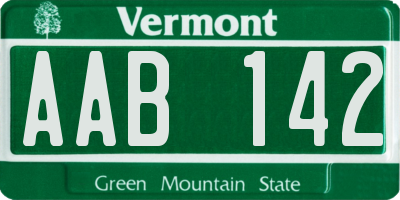 VT license plate AAB142