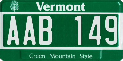 VT license plate AAB149