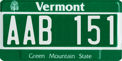 VT license plate AAB151