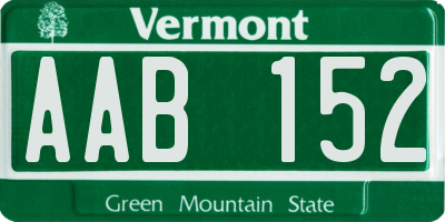 VT license plate AAB152