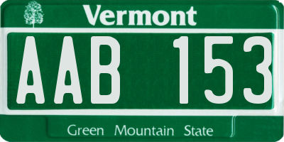 VT license plate AAB153