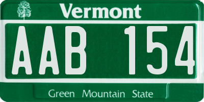 VT license plate AAB154