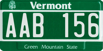 VT license plate AAB156