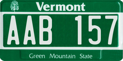 VT license plate AAB157