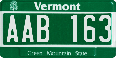 VT license plate AAB163