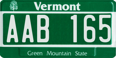 VT license plate AAB165