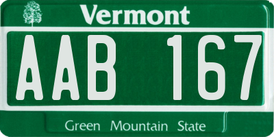 VT license plate AAB167