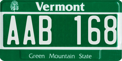 VT license plate AAB168