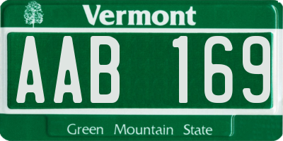 VT license plate AAB169