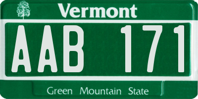 VT license plate AAB171