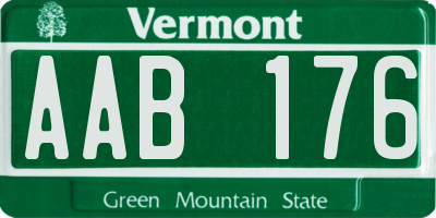 VT license plate AAB176