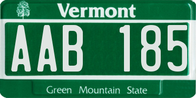VT license plate AAB185