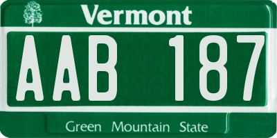 VT license plate AAB187