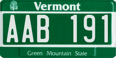 VT license plate AAB191