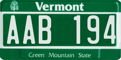 VT license plate AAB194