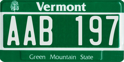 VT license plate AAB197