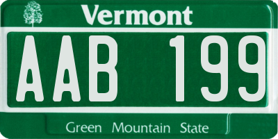 VT license plate AAB199