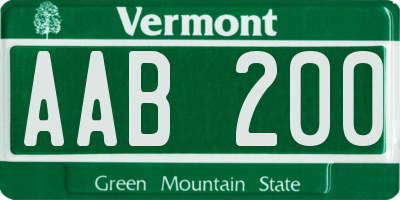 VT license plate AAB200