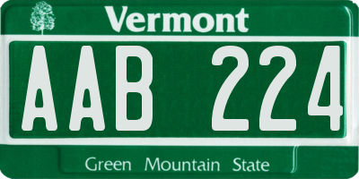 VT license plate AAB224