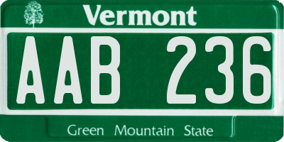 VT license plate AAB236