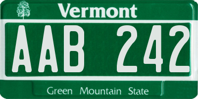 VT license plate AAB242