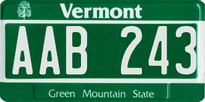 VT license plate AAB243