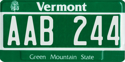 VT license plate AAB244