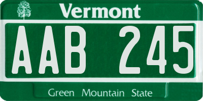 VT license plate AAB245