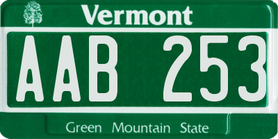 VT license plate AAB253